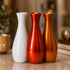 Vaso Líbano P Decorativo Branco Cerâmica Decoração Sala