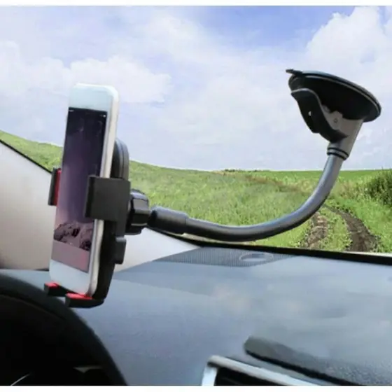 Suporte Veicular Para Celular 360º Fixação Ventosa Haste Firme Ajustável
