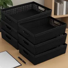 Kit 2/4/6 Cestos Organizadores 5,2 Litros Multiuso Lavanderia Armário Cozinha Multiuso Plástico
