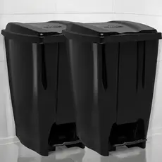 Kit 2 Lixeiras com Pedal e Tampa 20 Litros em Plástico Resistente Banheiro Cozinha Multiuso Grande