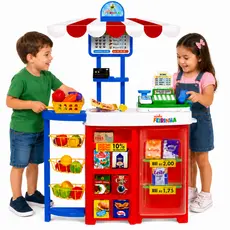 Mercadinho Infantil Caixa Registradora Minha Feirinha com Fruteira Geladeira Educativo