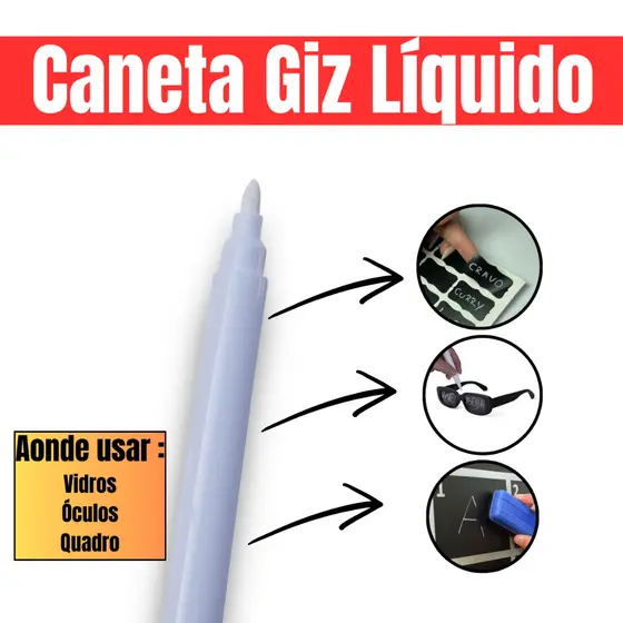 Caneta Branca De Giz Liquido