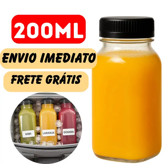 Kit de Garrafas PET 200ml/300ml/500ml com Tampa Vedante – Livre de BPA