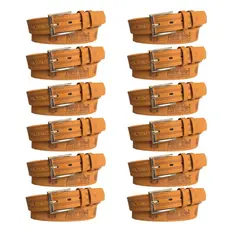 Kit 12 Cintos Marrom Masculino Couro Sintético