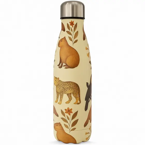 Garrafa Térmica Inox 500ml Capivara Parede Dupla Tropical