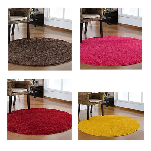 Tapete Para Sala, Quarto Redondo Antiderrapan 100X100 Oasis