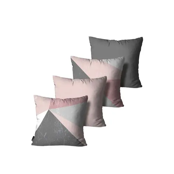 Kit com 4 Capas de Almofadas Decorativa Abstrata Geométrica
