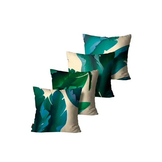 Kit com 4 Capas de Almofadas Decorativas Verde Marinho