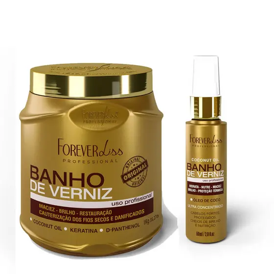 Kit Mascara 1kg e Óleo Banho de Verniz Forever Liss