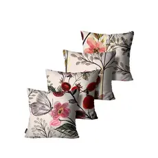 Kit com 4 Capas de Almofadas Borboleta Bege Mdecore 45x45