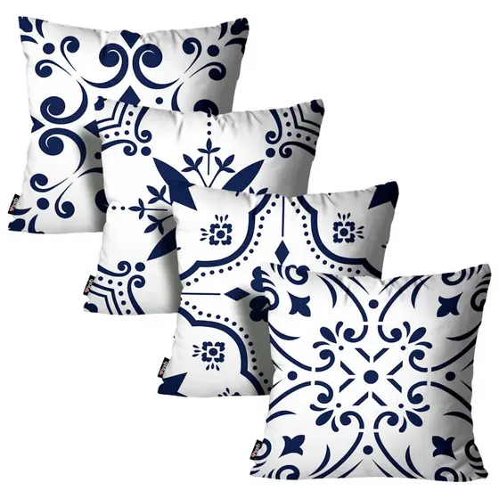 Kit com 4 Capas P Almofadas Decorativa Clássico Português 45x45