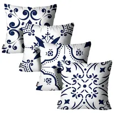 Kit com 4 Capas P Almofadas Decorativa Clássico Português 45x45