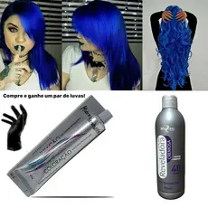 Kit Tinta Azul 01 Coloração e 01 OX 40 90ml Mairibel