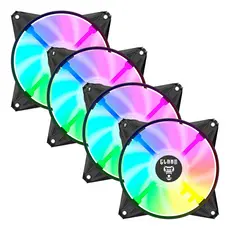 Kit 4 Cooler Fan ARGB Ventoinha para Gabinete Eurus 6pin 12V Preto PC Clanm Gamer