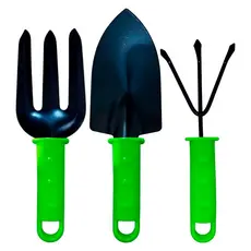 Kit Ferramentas para Jardim Horta Jardinagem Pá Pazinha Garfo Ancinho Rastelo Conjunto 3 Peças