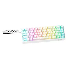 Teclado Gamer 65% Branco RGB Arkan Snow Iluminado para Jogos ANSI X68 HE Clanm