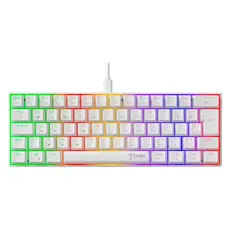 Teclado Mecânico Branco RGB 60% Gamer Switch Brown Jogos TKL Snow Walker v2 Clanm