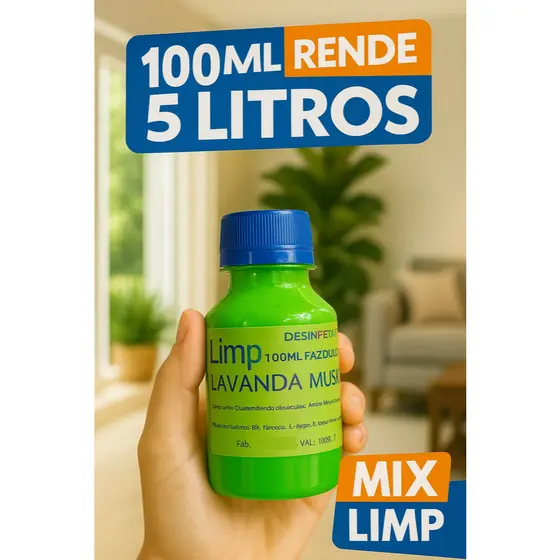 DESINFETANTE CONCENTRADO 100ML FAZ 5 LITROS FRAGRÂNCIA PROMOCIONAL