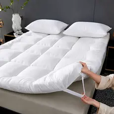 Pillow Top King Size/Queen/Casal/Solteiro 400 Fios Extra Macio Protetor de Colchão Branco