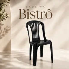 Cadeira De Plástico Multiuso Bistrô Adulto Preta Resistente