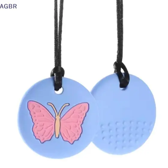 [AGBR] Colar Em Borracha Forma De Autismo Tdah Mordendo Sensorial Criança Mordedor De Silicone Mastigar Crianças Pingent