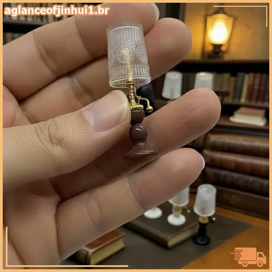 [AGBR] Abajur Em Miniatura Para Casa De Bonecas Escala 1/12 Sala De Estudo Não Brilhante [BR]