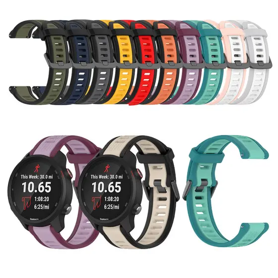Pulseira Esportiva De silicone De Cor Dupla Para Garmin venu 2 3 2s 3S Vivoactive 3 4 5 6 Forerunner 570 970 645 245 5