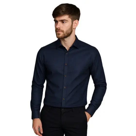 camisa slim fit manga longa masculina jeans original