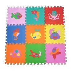 Tapete Eva - Peixes Infantil 09 Pecas - 32cm x 32xm 8mm -Tatame Atoxico - Tatame - Quarto Bebe - Proteção - Tapete Infantil - Emborrachado - Anti derrapante - Tatames Coloridos.