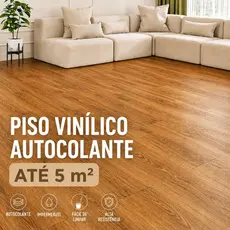 Piso Vinílico Autocolante Régua Madeira Lavável Impermeável Revestimento de Chão até 5m²