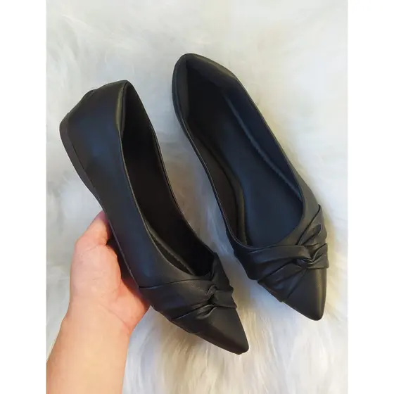 Sapatilha Feminino Bico Fino Napa Nó Lateral Love On Feet Shoes 34 Ao 40