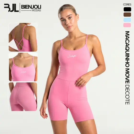 Macaquinho Poliamida Fitness ZERO TRANSPARÊNCIA Academia Feminino Costas Nuas Trançadas Crossfit Treino