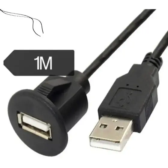 Cabo Usb Extenção Veicular Central Multimidia 1m