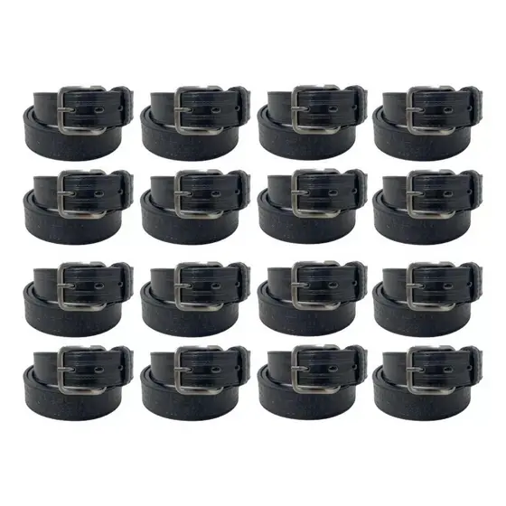 Kit 12 Cintos Preto Masculino Couro Sintético