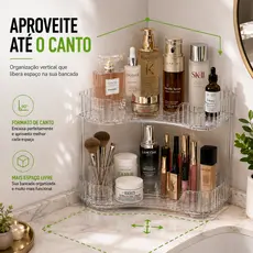 Organizador Acrílico Para Cosméticos 2 Prateleiras Multiuso