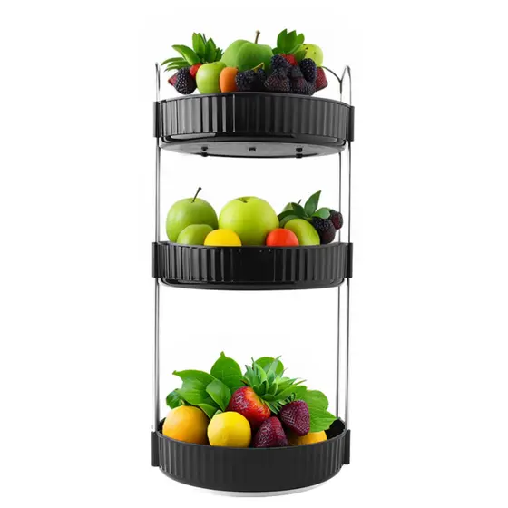 Fruteira Mesa Cozinha Organizador 3 Andares Multiuso Cesto