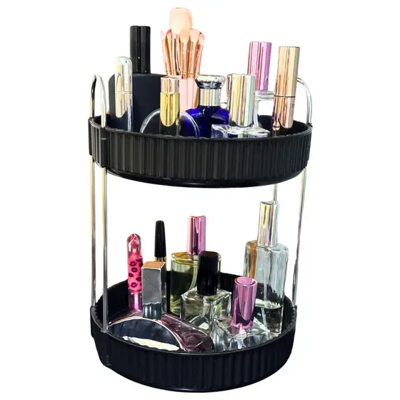 Organizador Duplo Cosméticos Perfume Banheiro, Multiuso Frutas Tempero Maquiagem Casa Cozinha Quarto