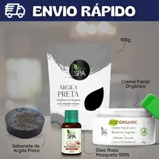 Kit Detox Skin Care - Argila Preta + Sabonete de Argila Preta + Creme Facial + Rosa Mosqueta