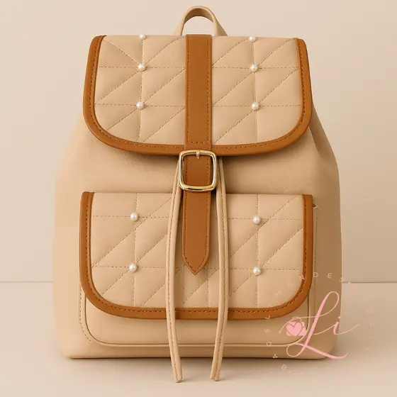 Mochila Feminina de Couro Para Notebook Moderna Estilosa Versatil Espaçosa Chic