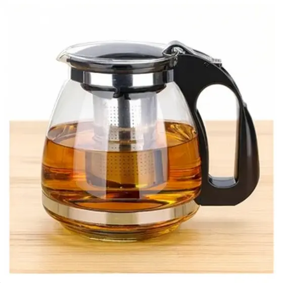 Chaleira De Vidro Com Infusor Para Chá Café Bule 1,2 Litros Para Fogão de Indução.