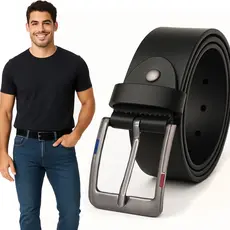 Cinto Masculino Social Casual Couro Sintético Fivela De Metal Resistente Ajustável Elegante Presente