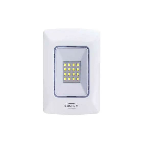 Luminária de Emergência Embutir 4x2 LED Bivolt 1W 6.500K Branco