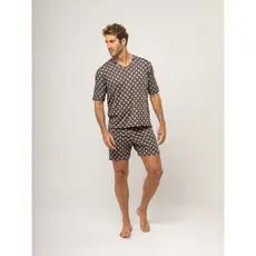 Pijama Masculino Gola V Sued Verão Camiseta Shorts do M ao G1 Smara Modas