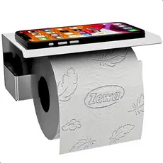 Porta Papel Higienico e Celular Papeleira Adesivo Inox ELG