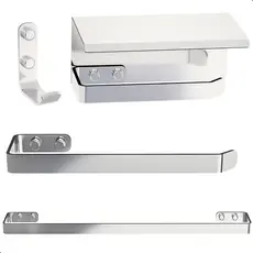 Kit Acessórios Para Banheiro Cromado 4 Peças MAX