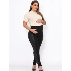 Grávida Legging Maternidade Montaria Cirrê Calça Gestante Cós Alto Calça Sustenta Barriga