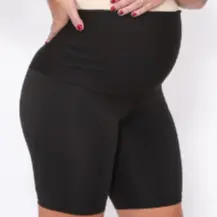Bermuda Gestante Maternidade Cos Alto Suporte para Barriga Com forro BLACKOUT..