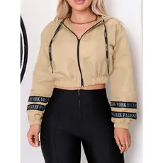 Jaqueta Feminina Corta Vento Neon Casaco Touca Tactel Promoção