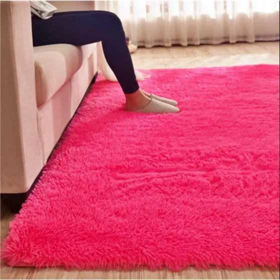 Tapete Peludo Quarto Menina Infantil 1,50 X 1,00 Pink
