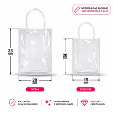 Sacolinha Plástica de Pvc Transparente Para Lembrancinhas Brindes de Festa Saco de Presente